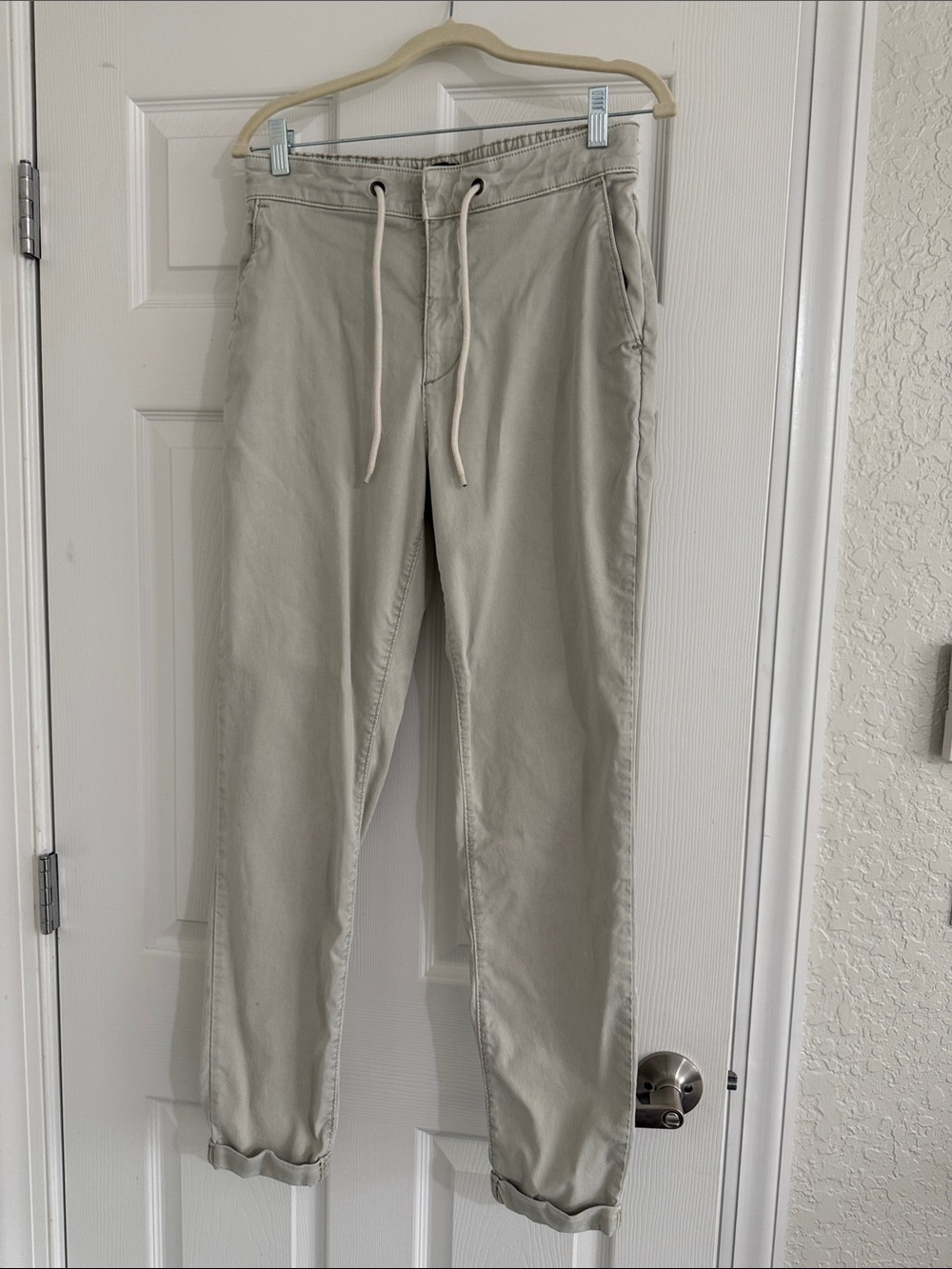PAIGE Light Khaki Drawstring Chinos